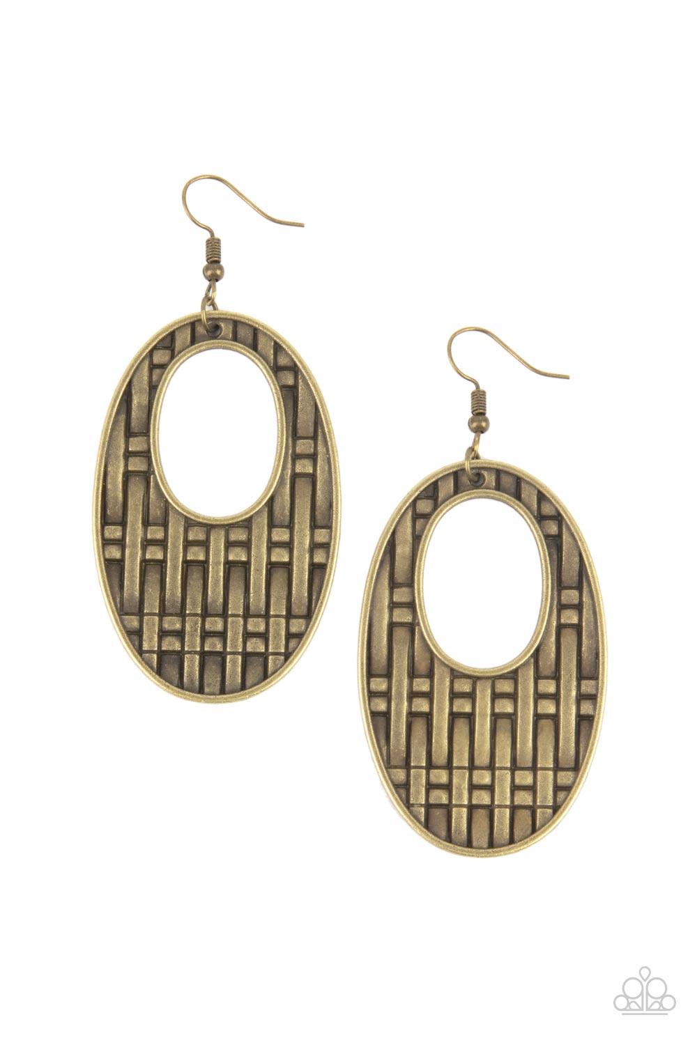 Engraved Edge - Brass Earrings 