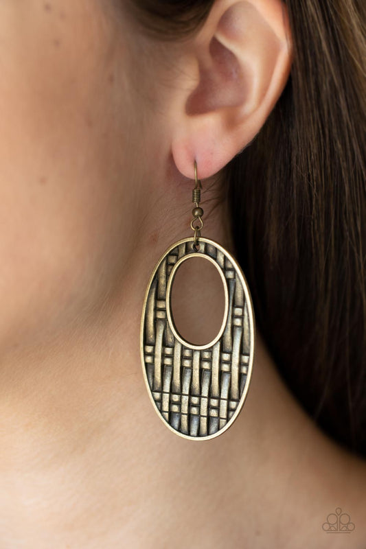 Engraved Edge - Brass Earrings 