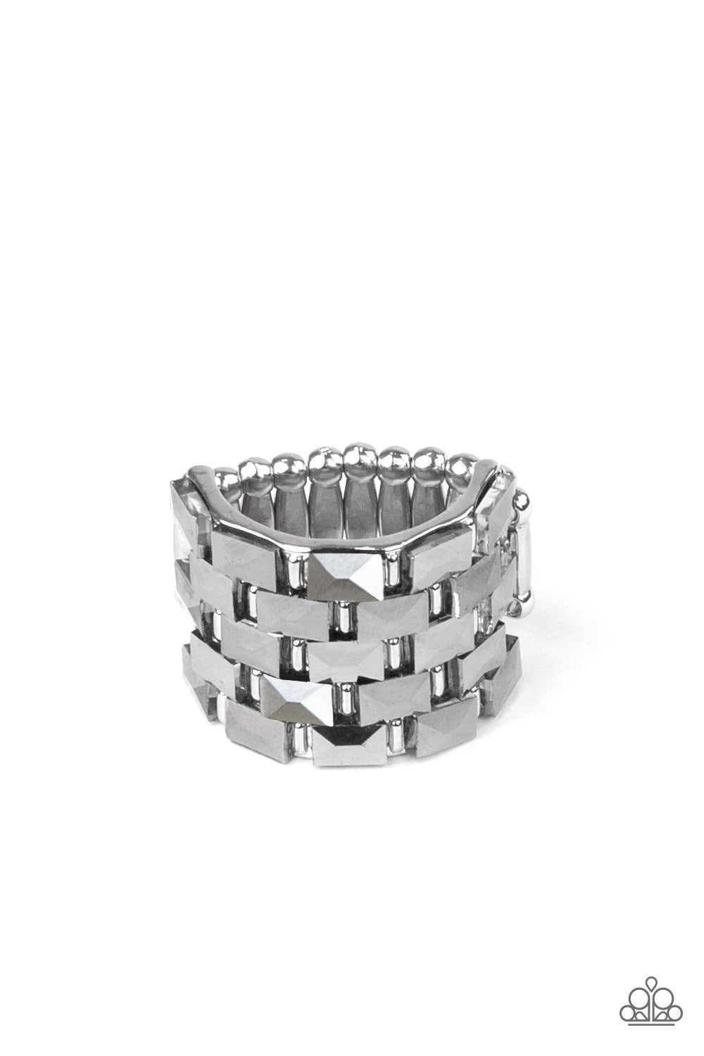 Paparazzi Checkered Couture - Silver Ring 