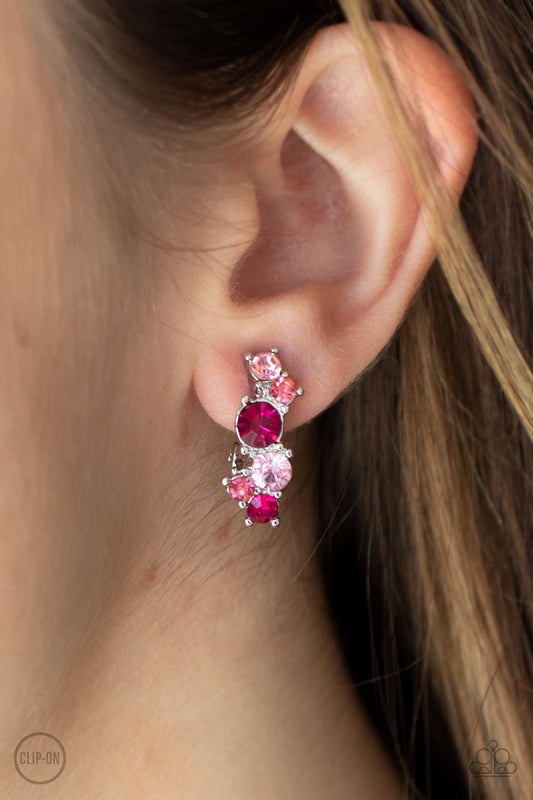 Paparazzi Cosmic Celebration - Pink Clip On Earrings 