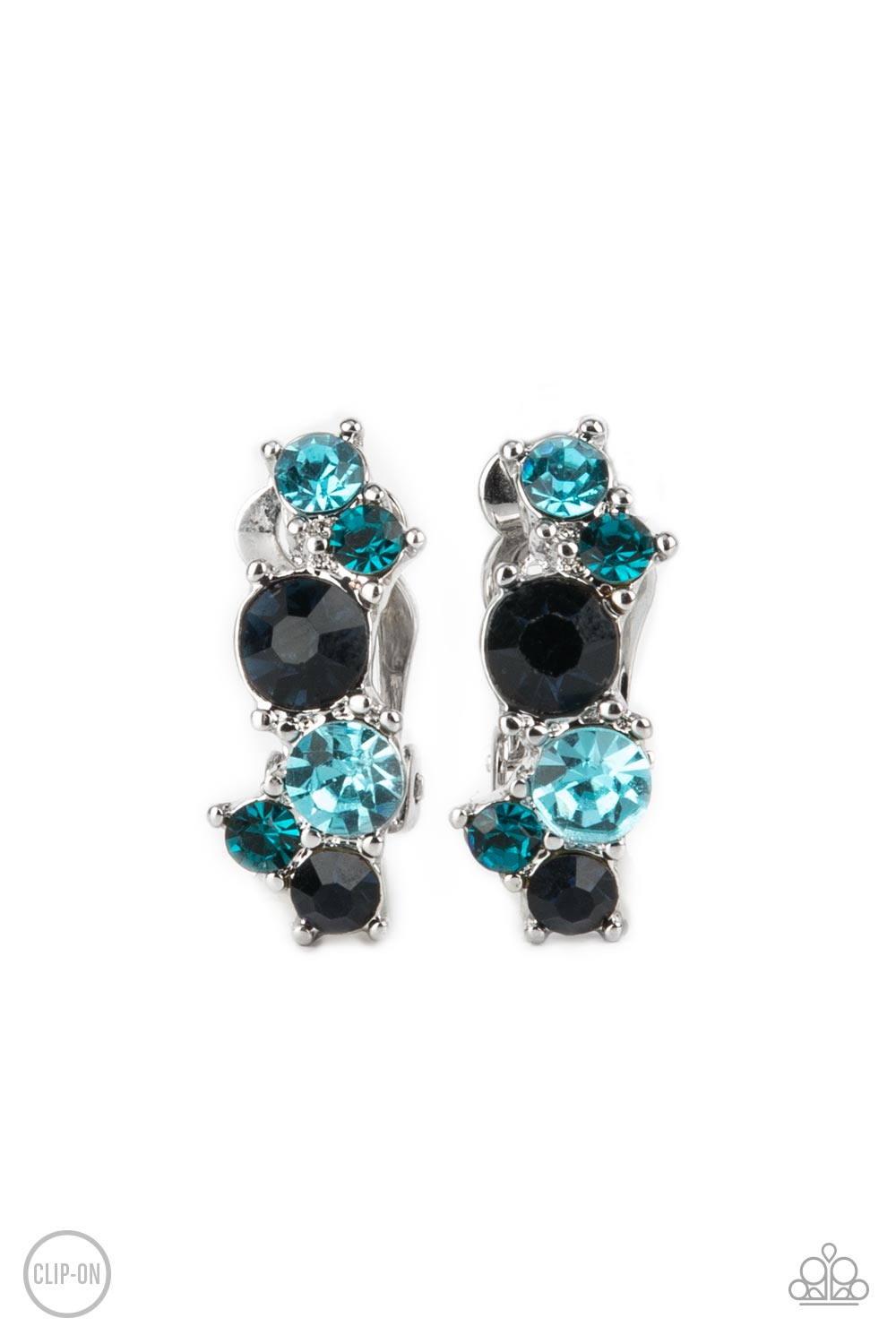 Cosmic Celebration - Blue Clip On Earrings