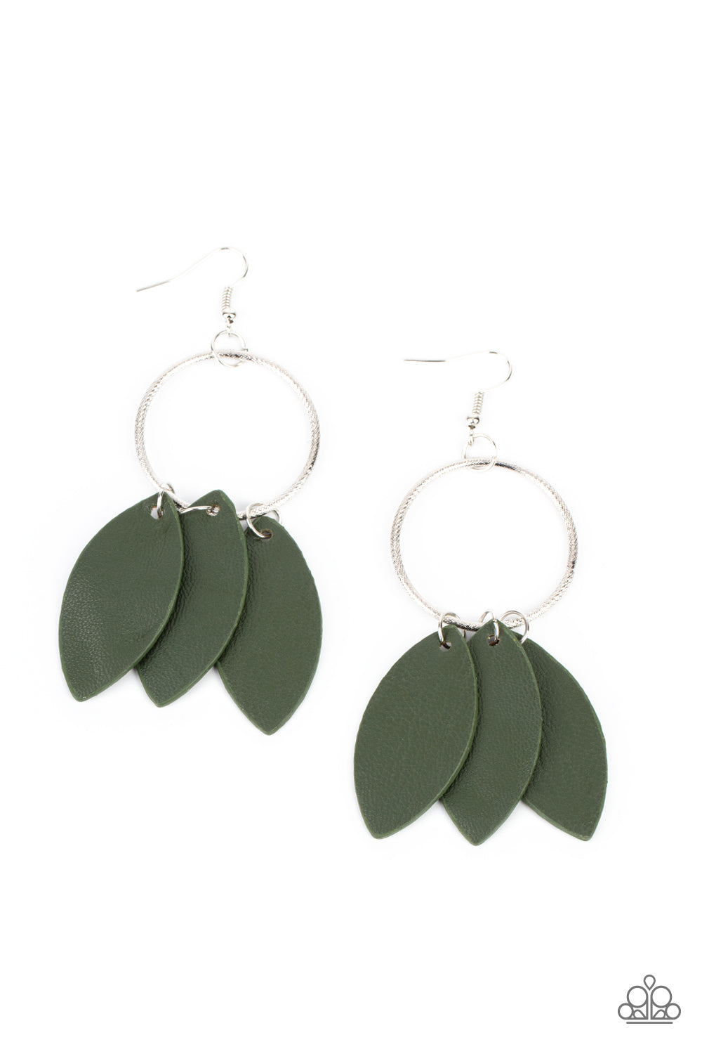 Paparazzi Leafy Laguna - Green Earrings