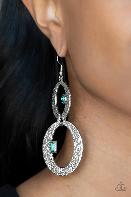 Paparazzi OVAL and OVAL Again - Green Earrings 