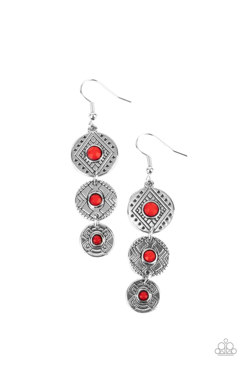 Paparazzi Totem Temptress - Red Earrings 