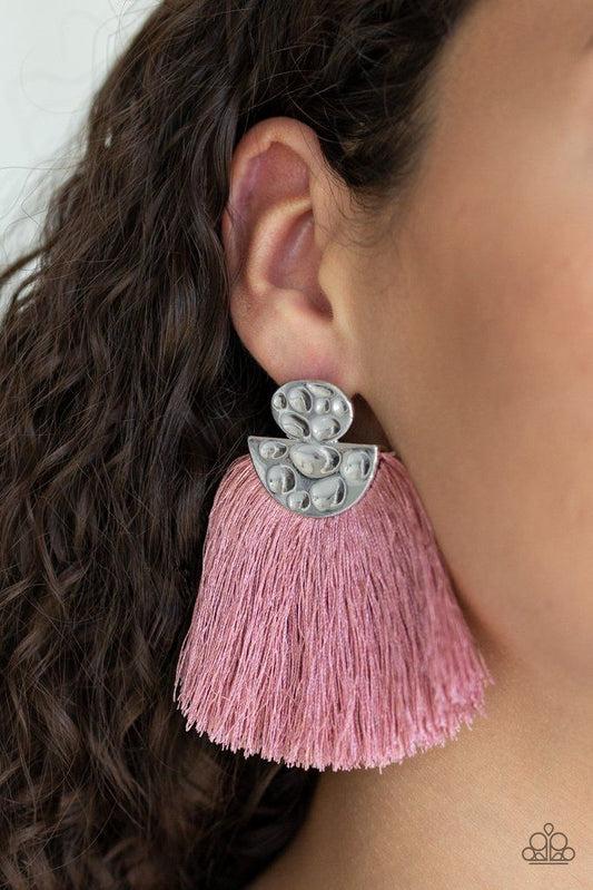 Paparazzi Make Some Plume - Pink Earrings 