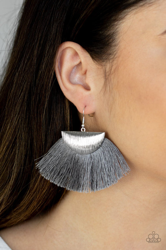 Paparazzi Fox Trap - Silver Earrings 