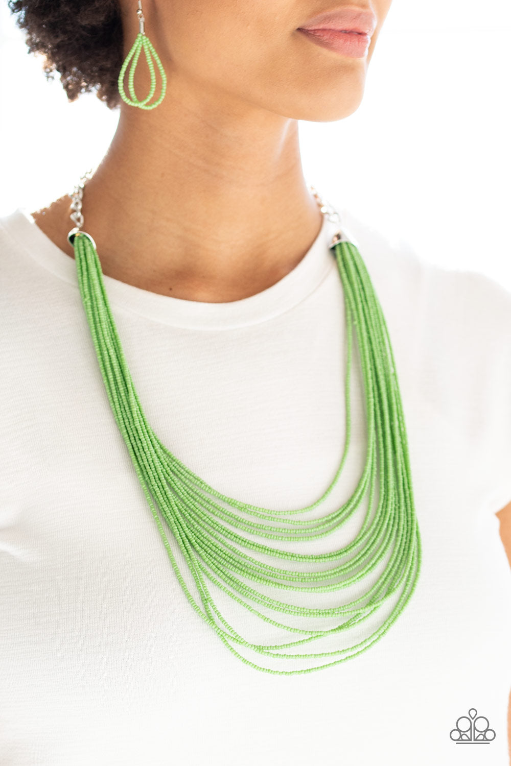 Paparazzi Peacefully Pacific - Green Necklace - Kingdom Bling Showroom