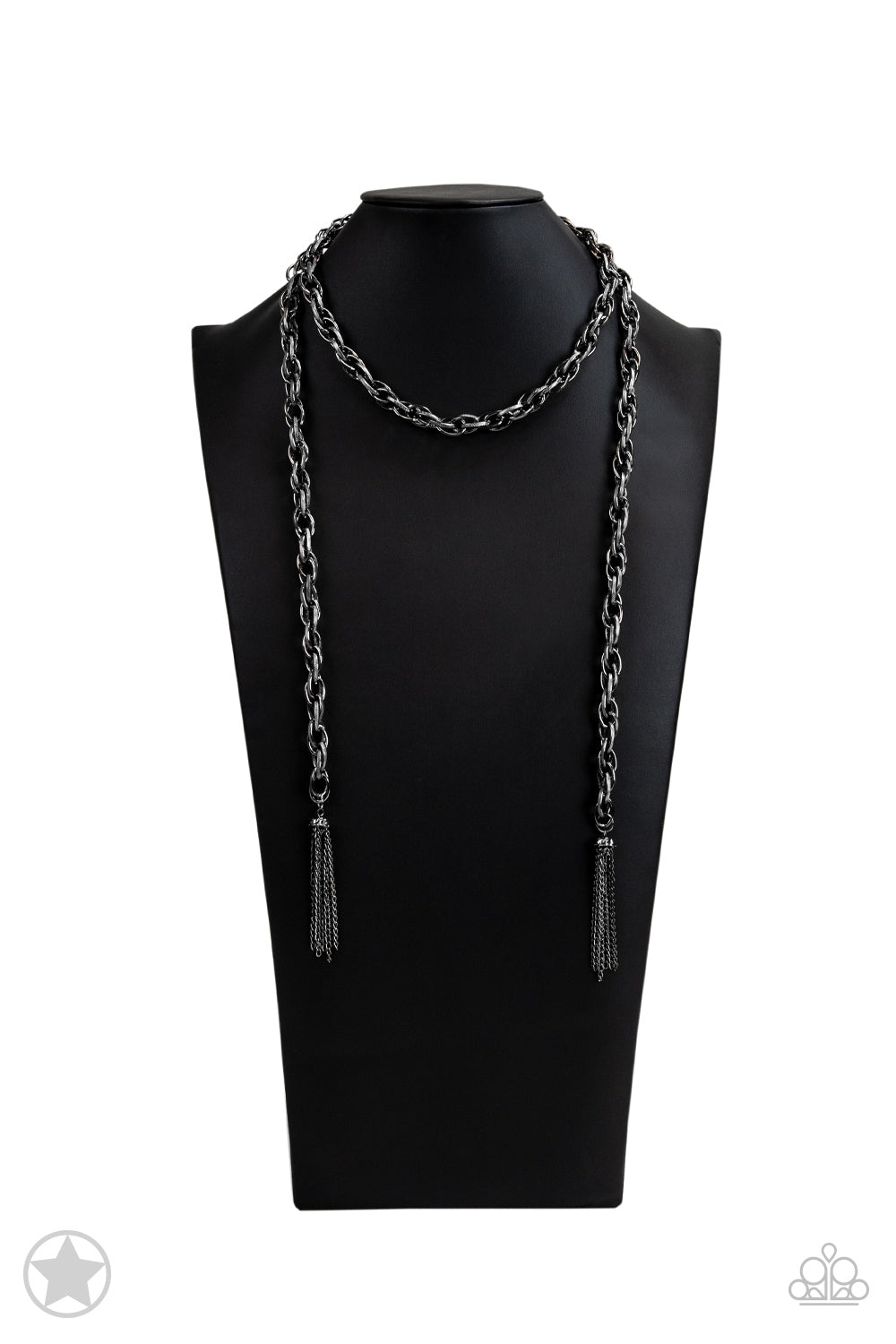 Paparazzi SCARFed for Attention - Gunmetal Blockbuster Necklace 