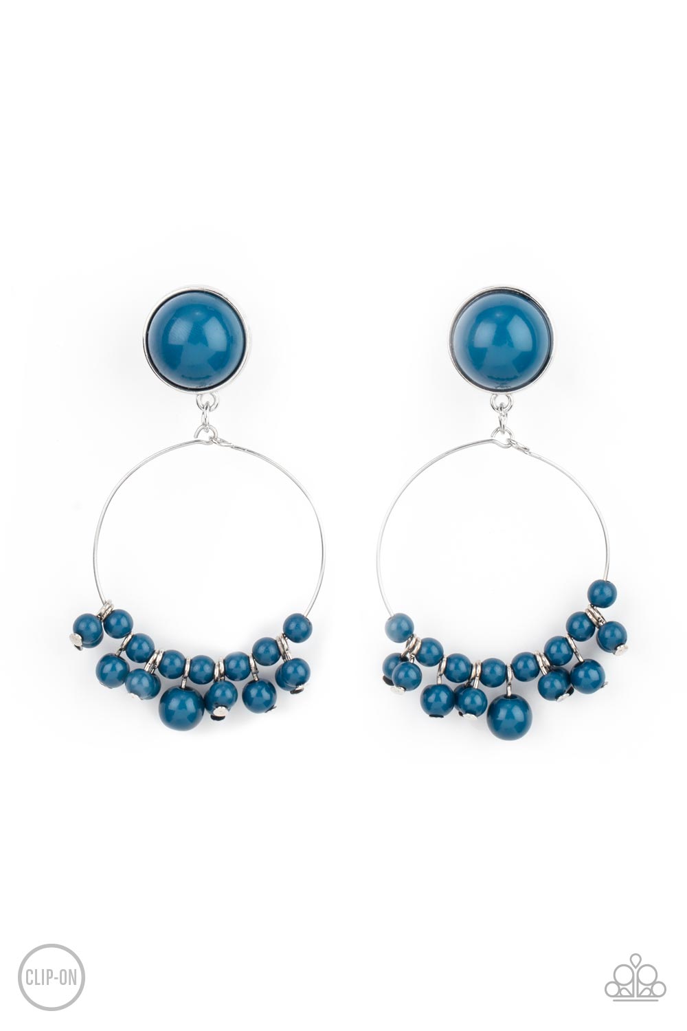 Paparazzi Cabaret Charm - Blue Clip On Earrings 