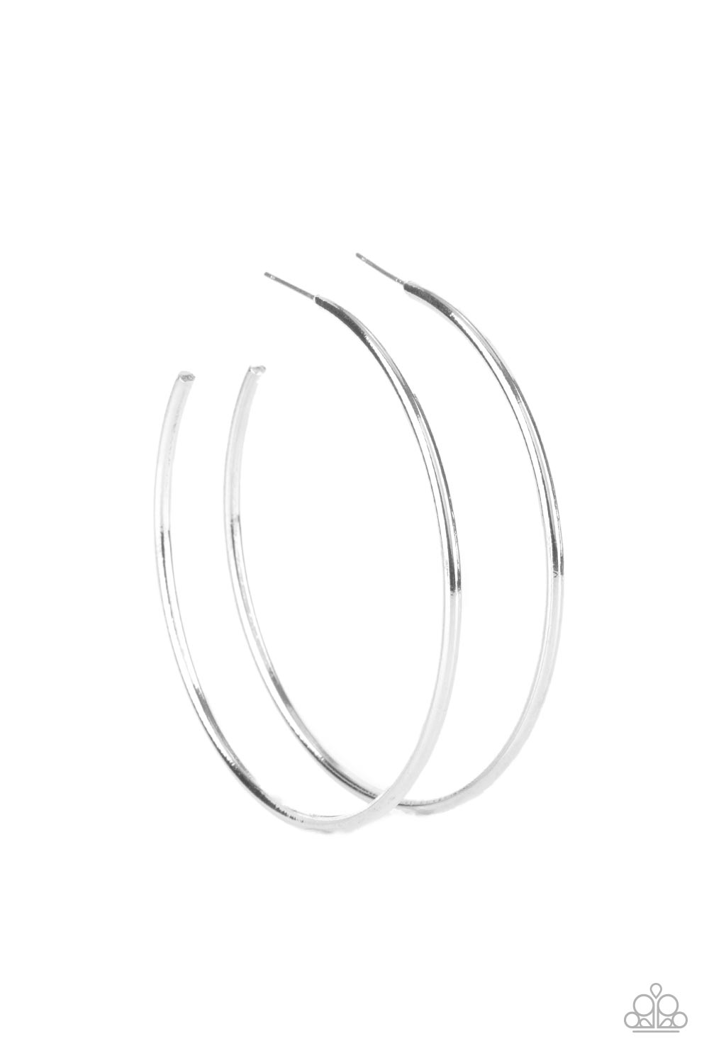 Paparazzi Mega Metro - Silver Hoop Earrings 