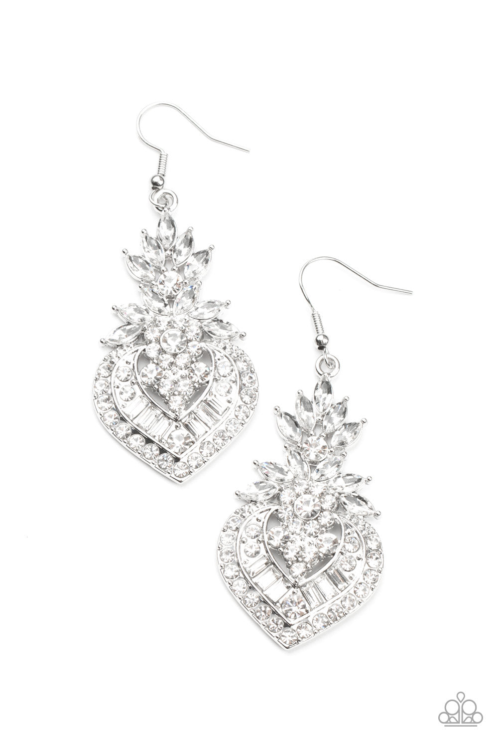 Royal Hustle - White Earrings - Life Of the Party Exclusive August 2021