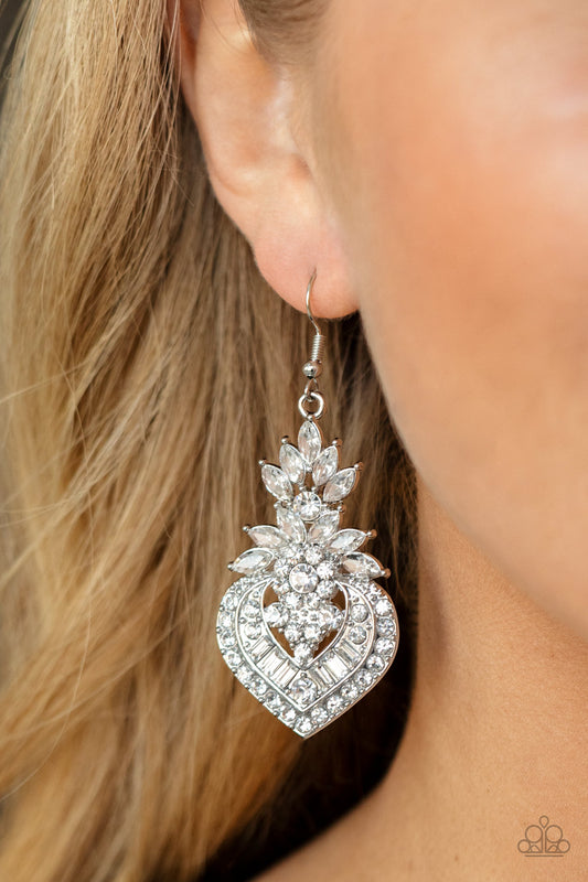 Royal Hustle - White Earrings - Life Of the Party Exclusive August 2021