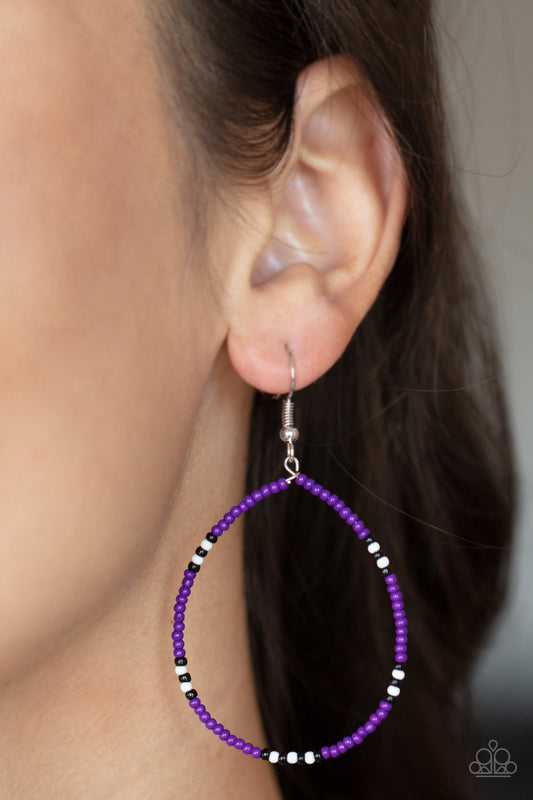 Keep Up The Good BEADWORK - Purple Earrings