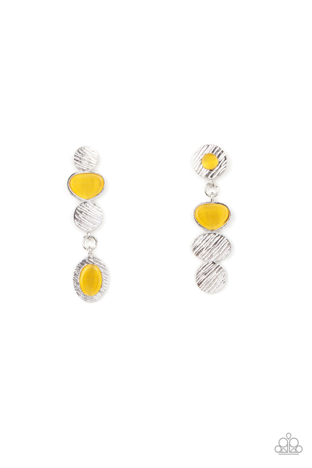 Asymmetrical Appeal - Yellow Earrings 