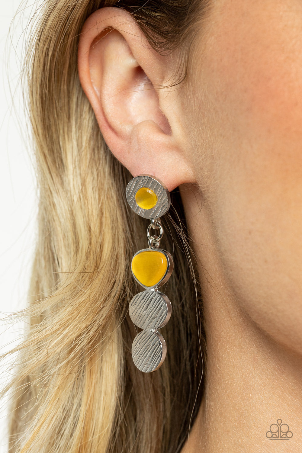 Asymmetrical Appeal - Yellow Earrings 