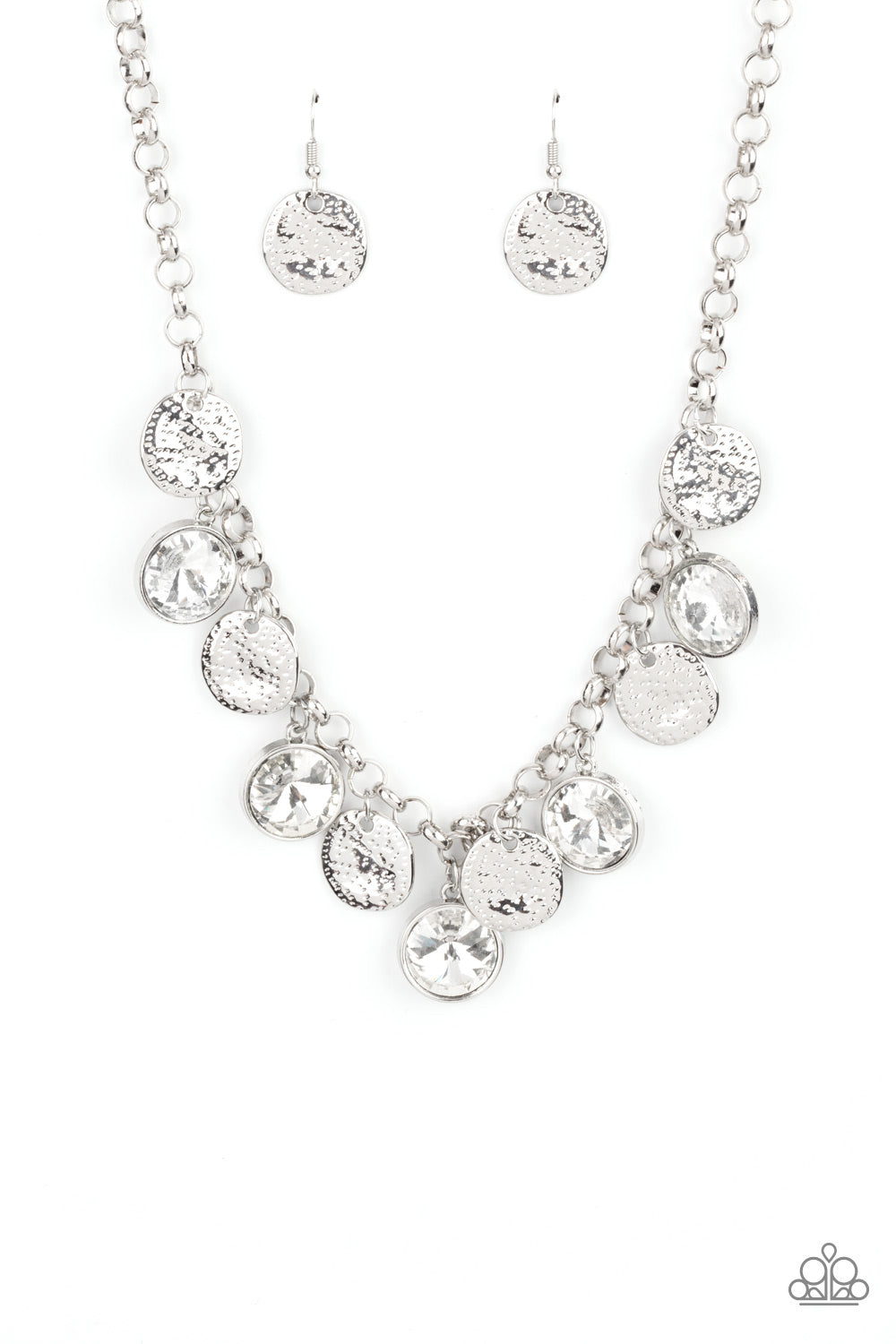 Paparazzi Spot On Sparkle - White Necklace 