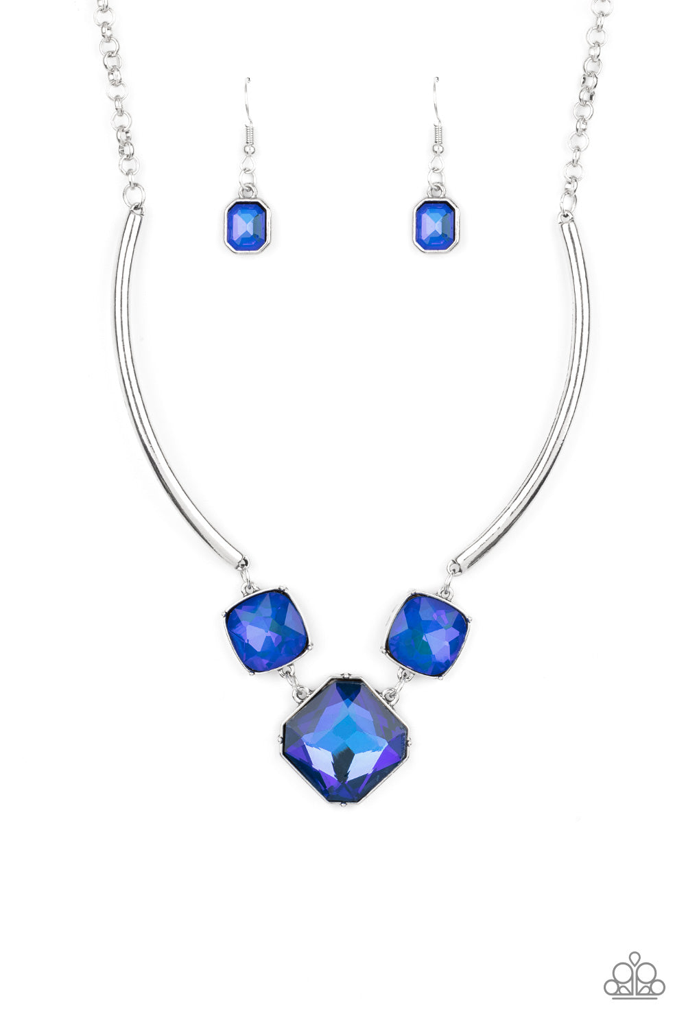 Paparazzi Divine IRIDESCENCE - Blue Necklace Life of the Party Exclusive October 2021