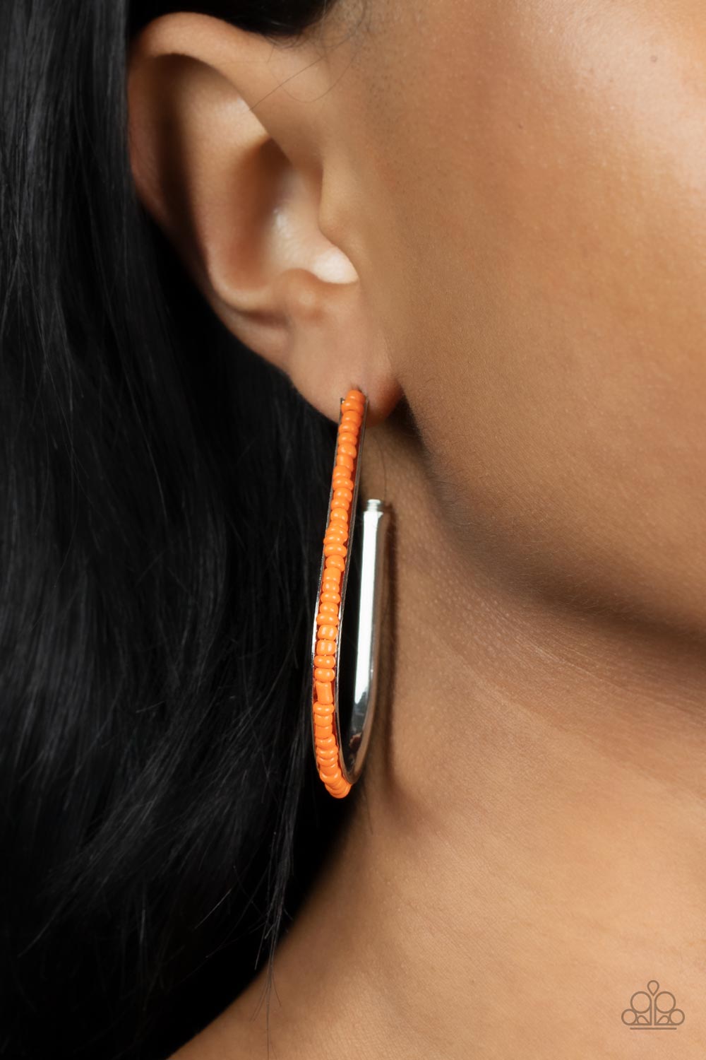 Beaded Bauble - Orange Earring