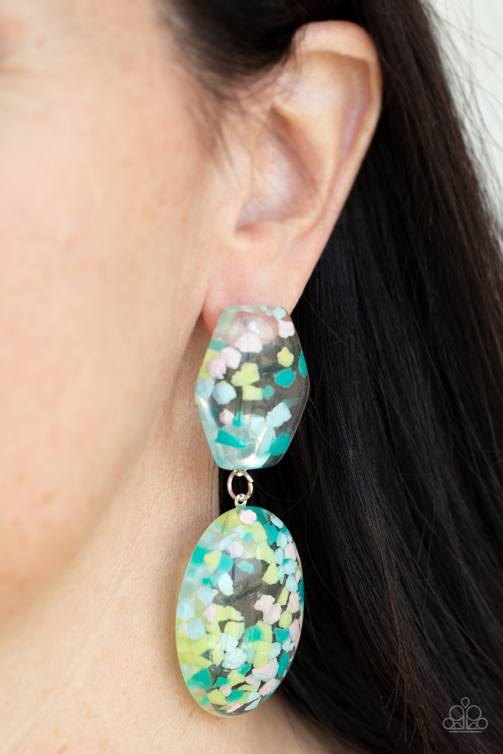 Paparazzi Flaky Fashion - Multi Post Earrings 