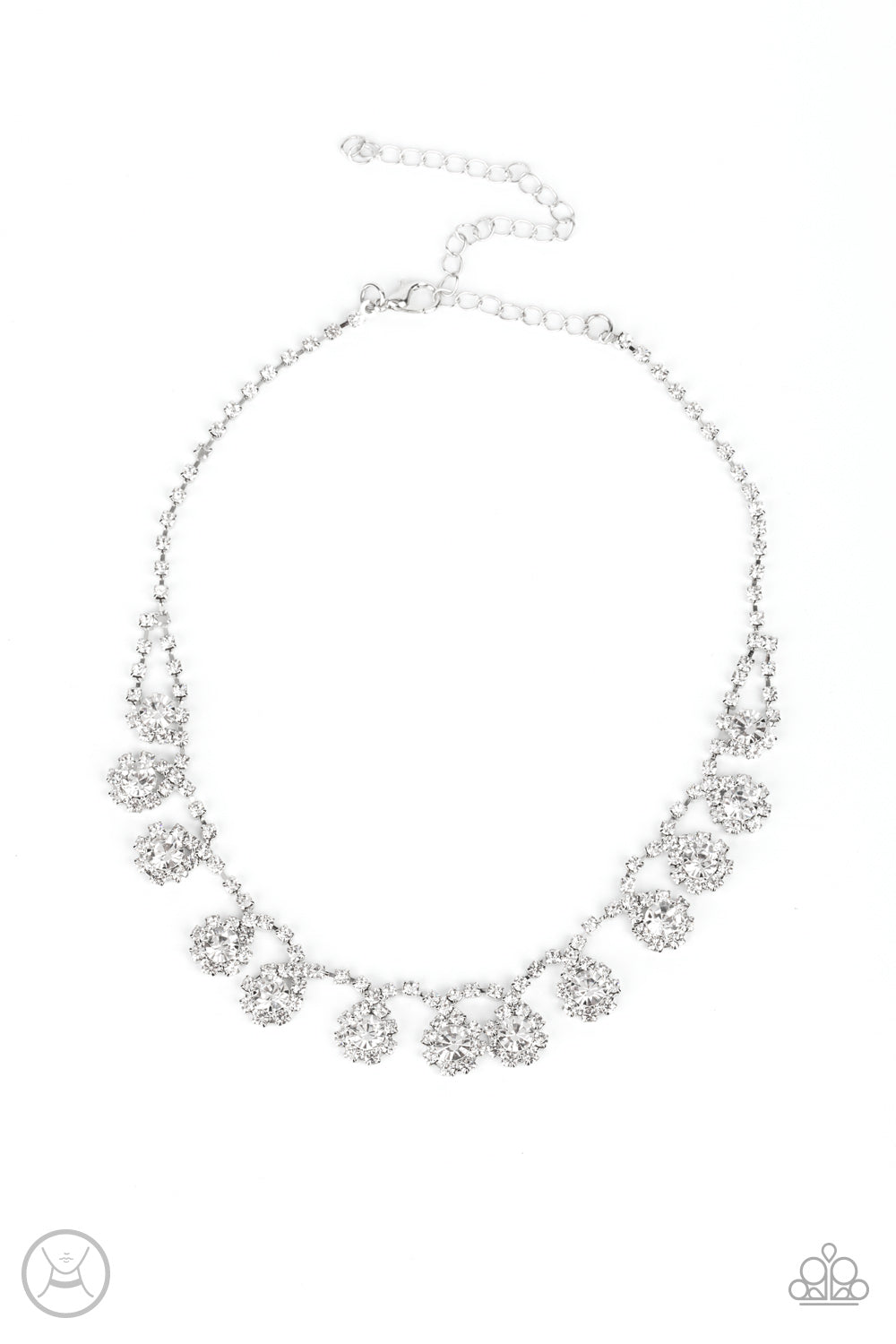 Paparazzi Princess Prominence - White Choker - Life of the Party Exclusive November 2021