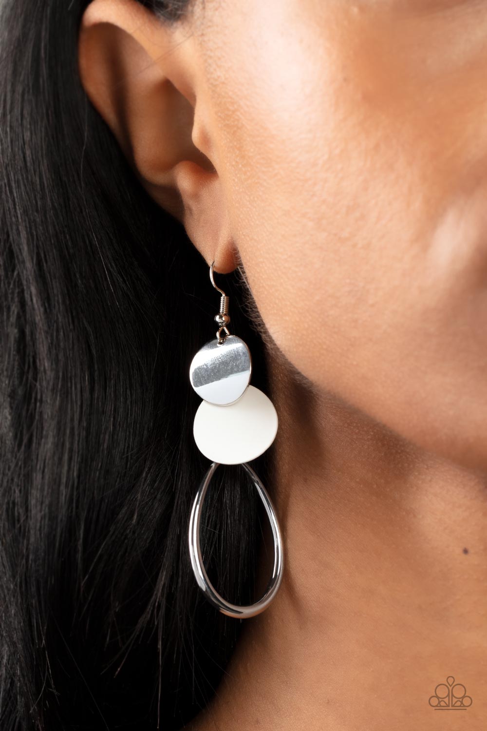 Retro Reception - White Earrings