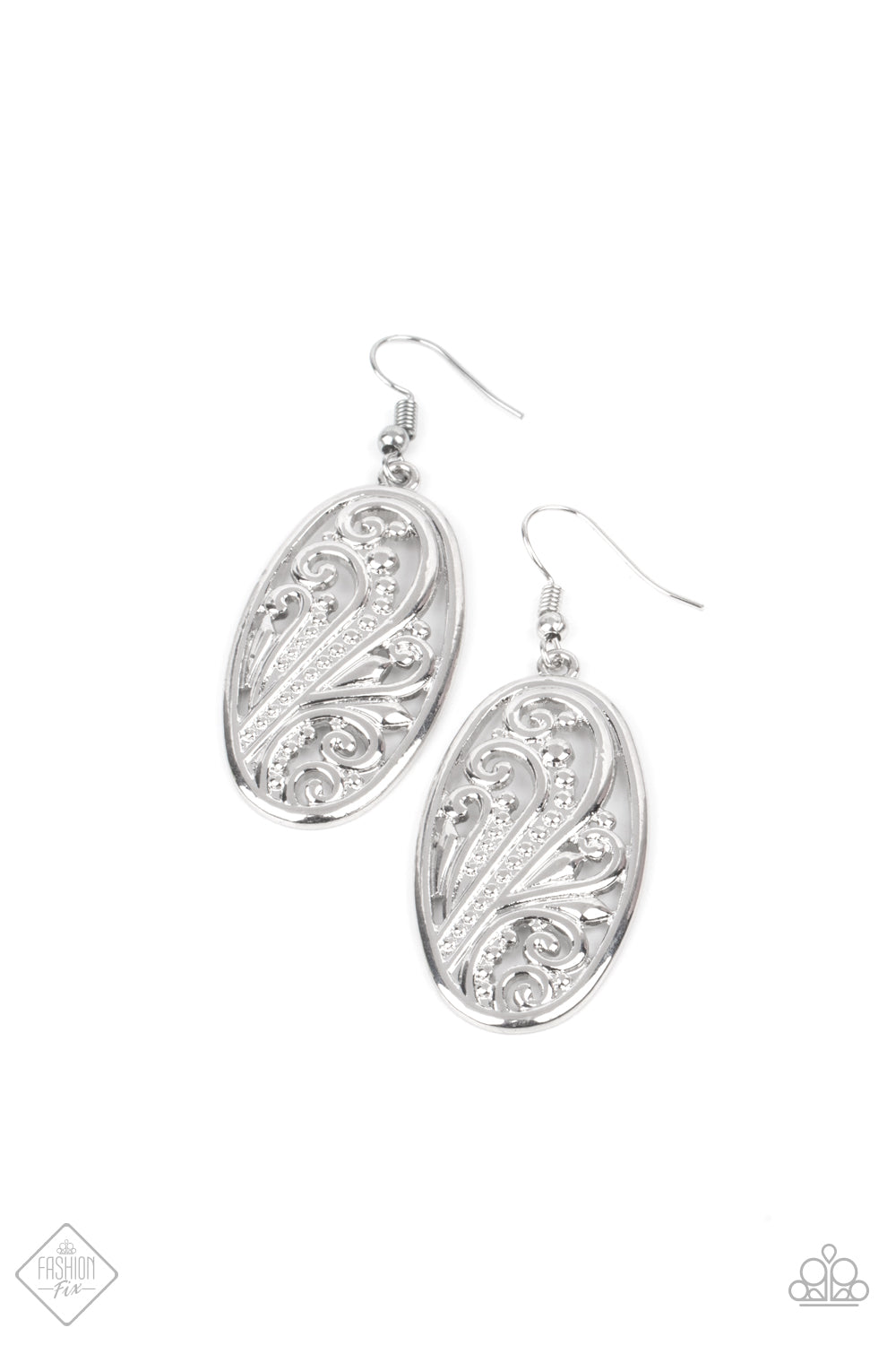 Paparazzi High Tide Terrace - Silver Earrings