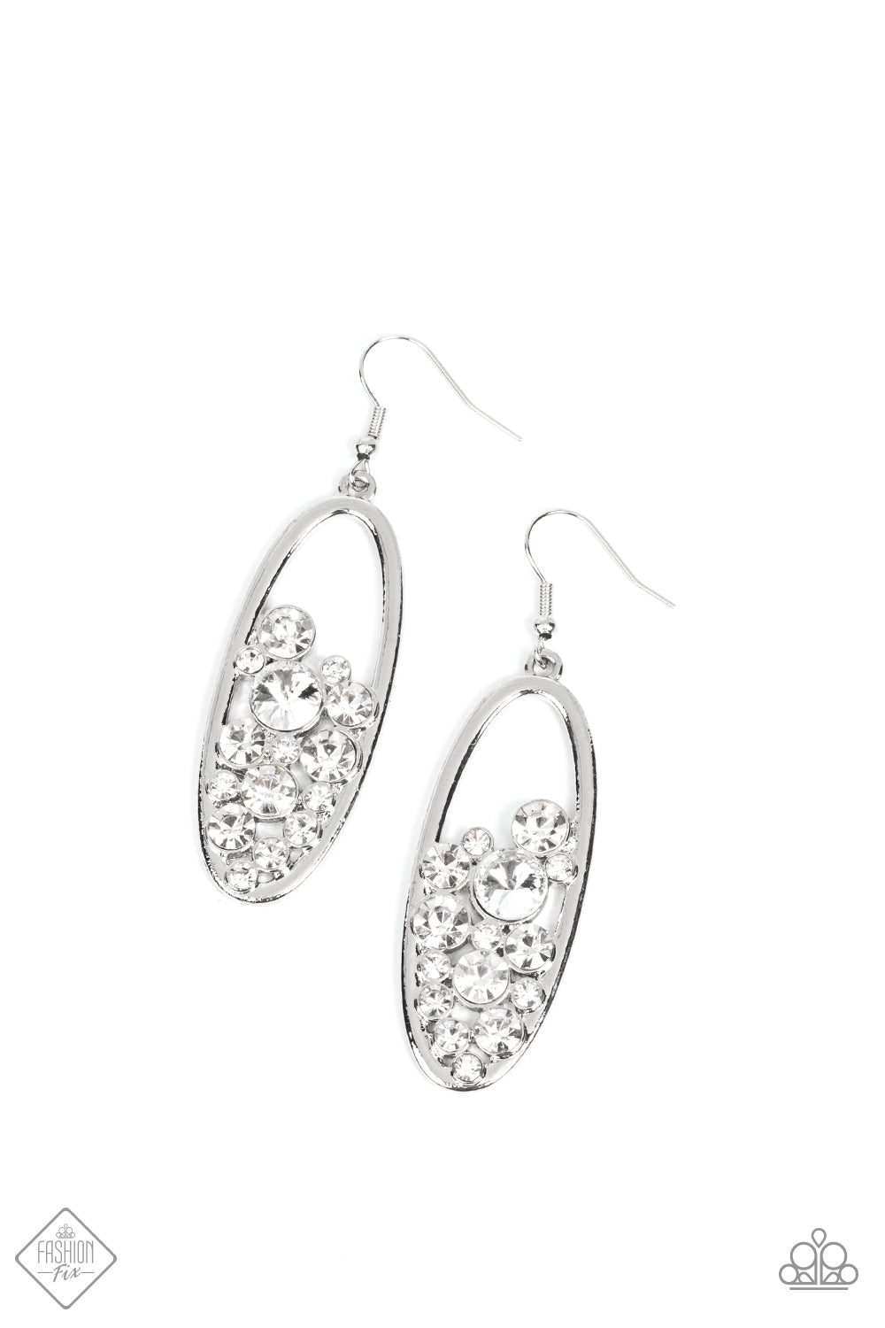 Paparazzi Prismatic Poker Face - White Earrings 