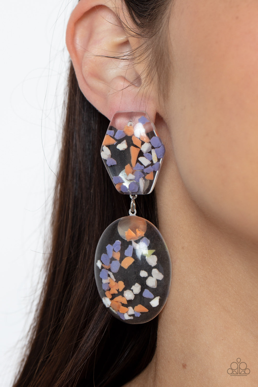 Flaky Fashion - Orange Earrings 