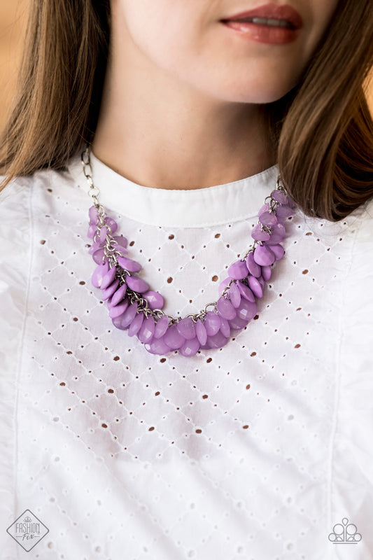 Paparazzi Colorfully Clustered - Purple Necklace - Kingdom Bling by Pamela