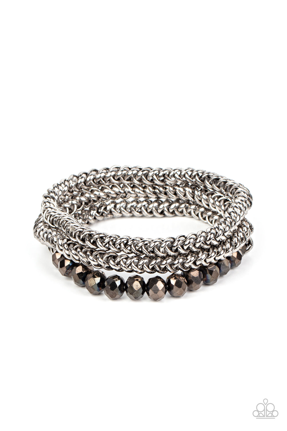 Paparazzi Gutsy and Glitzy - Silver Bracelet 