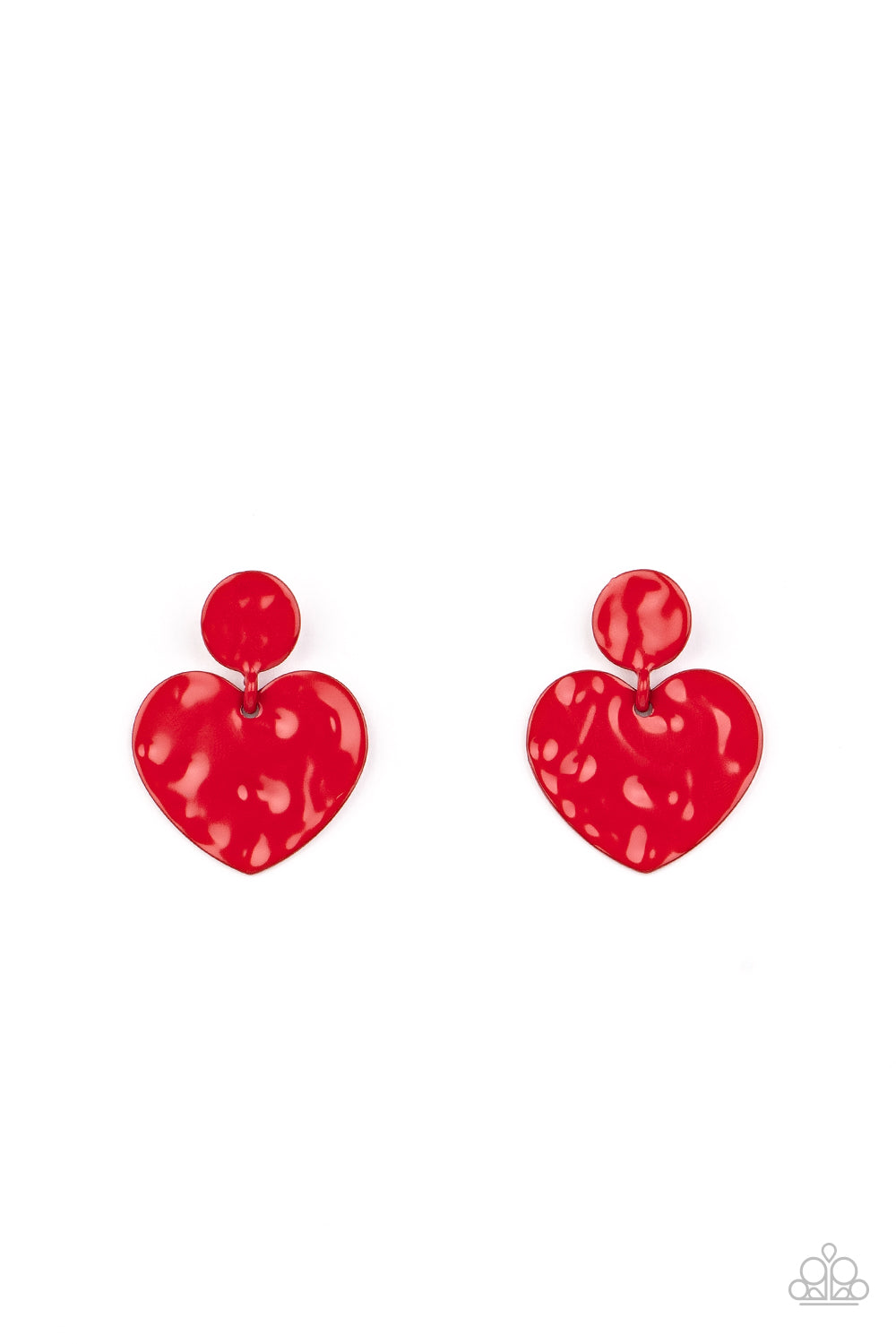 Paparazzi Just a Little Crush - Red Post Earrings 