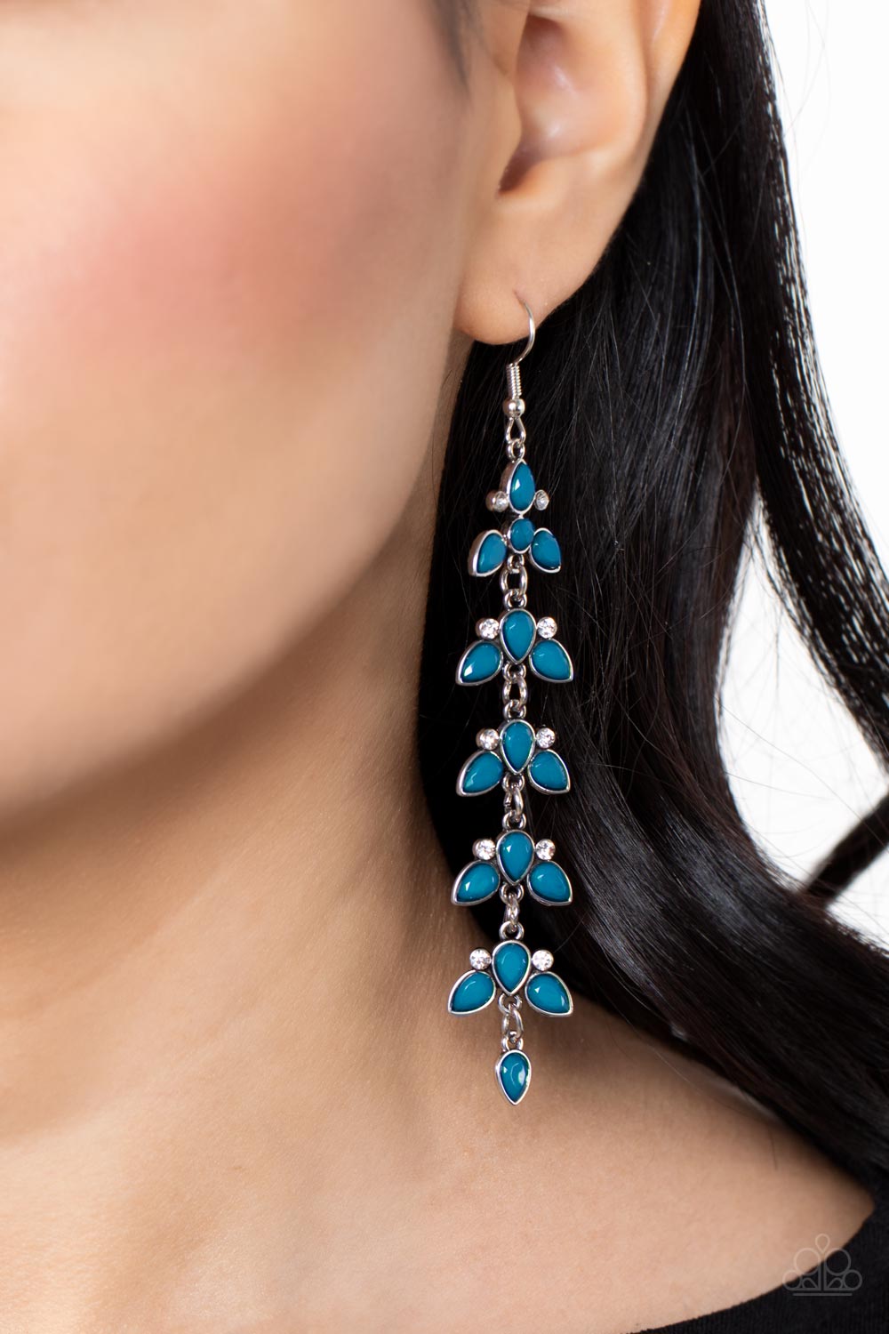 Paparazzi Fanciful Foliage - Blue Earrings 