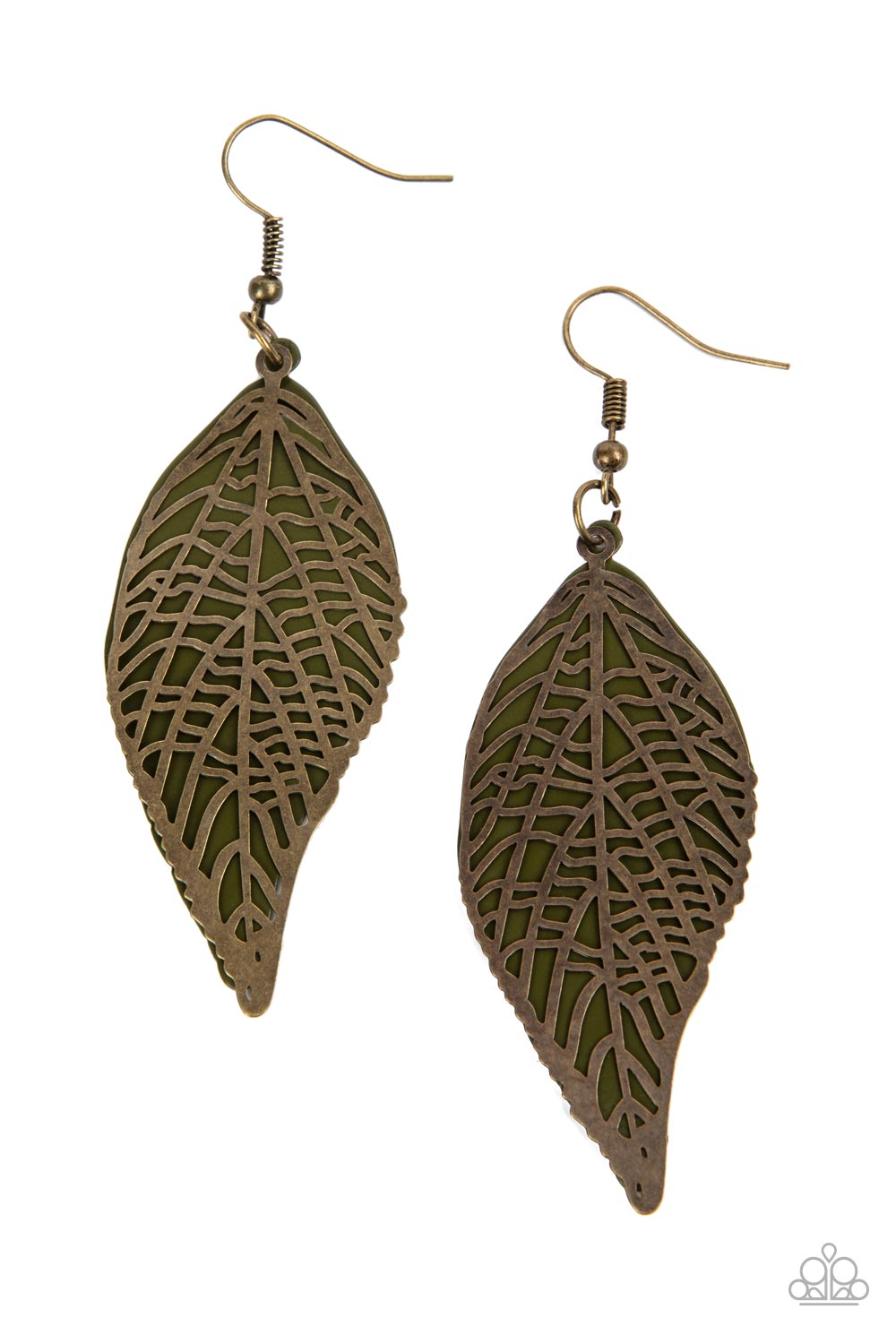 Leafy Luxury - Green Earrings 