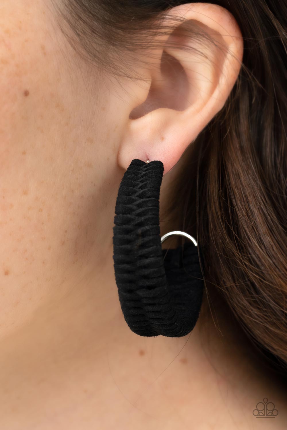 Paparazzi Rural Guru - Black Hoop Earrings 