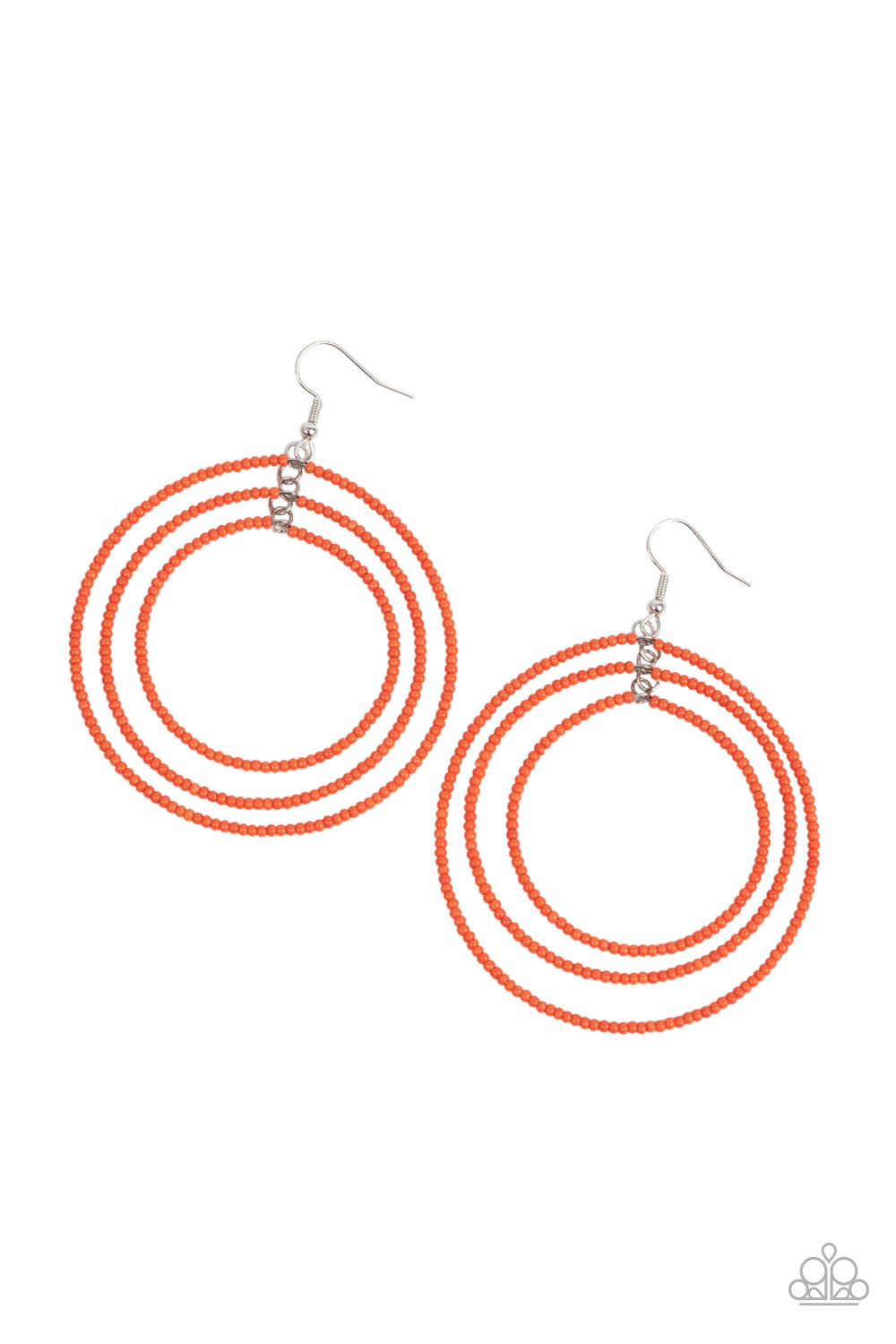 Colorfully Circulating - Orange Earring