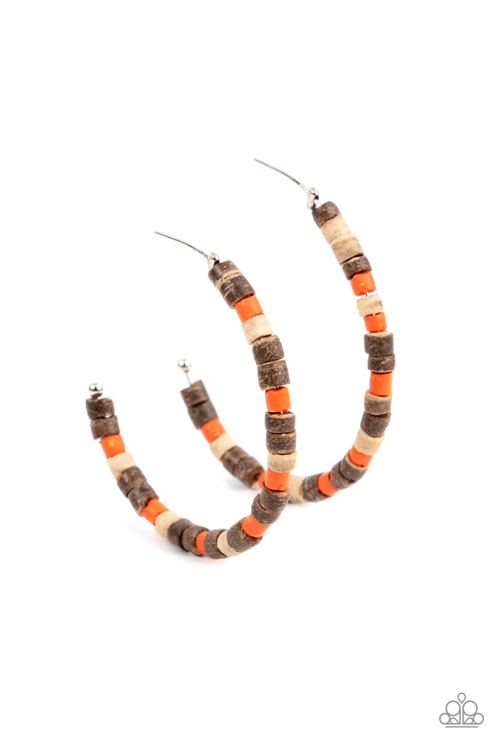 Effortlessly Earthy - Orange Hoop Earrings