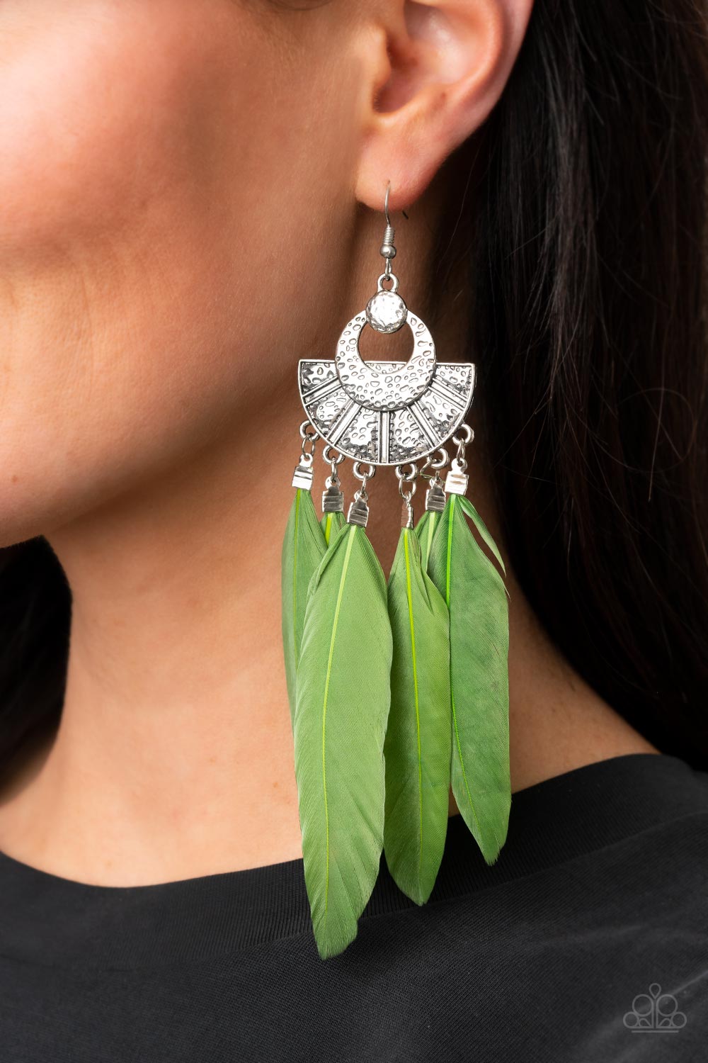 Plume Paradise - Green Earring