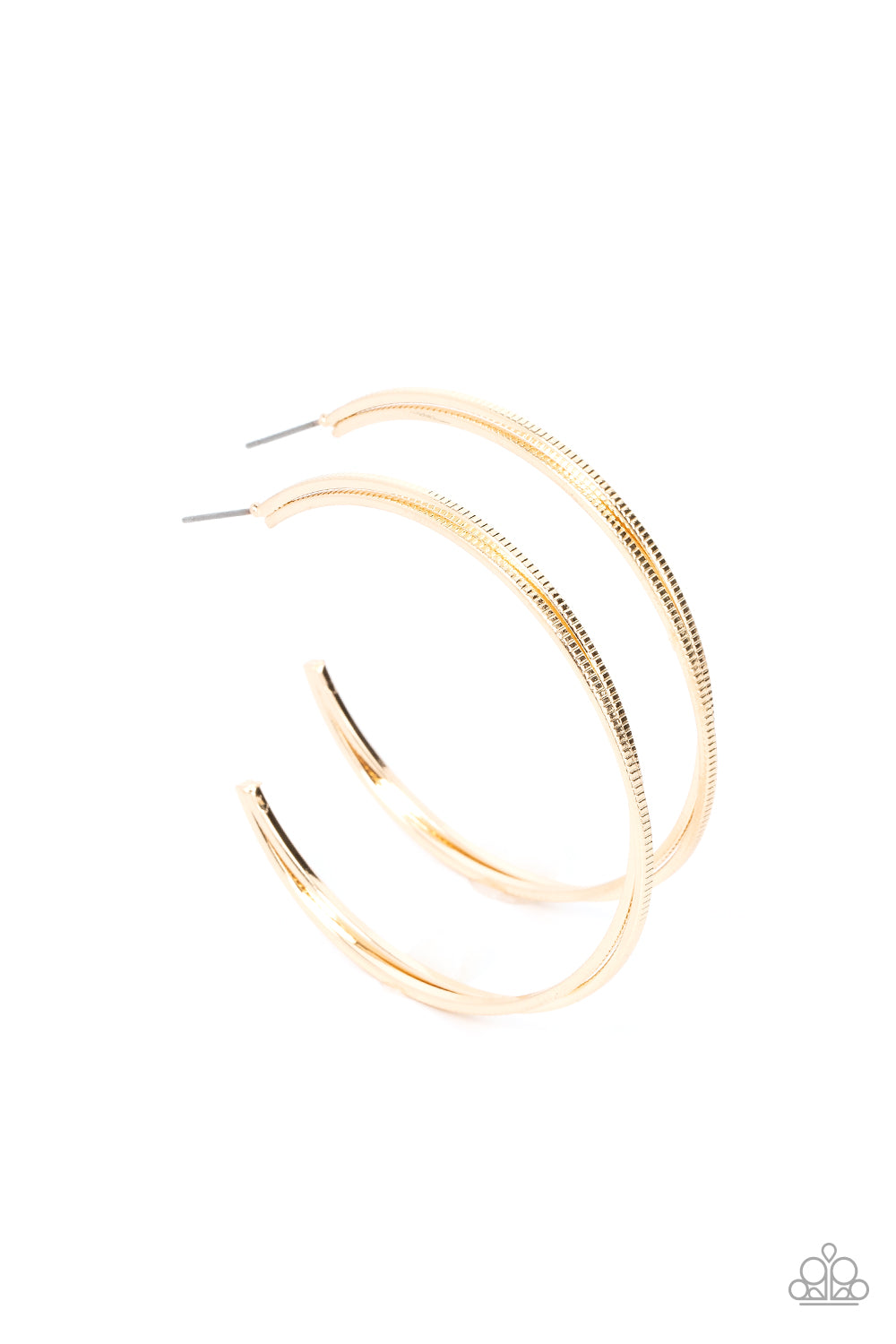 Monochromatic Curves - Gold Hoop Earrings