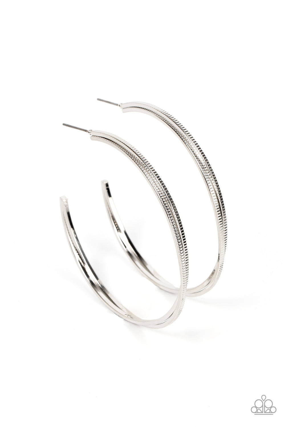 Monochromatic Curves - Silver Earring