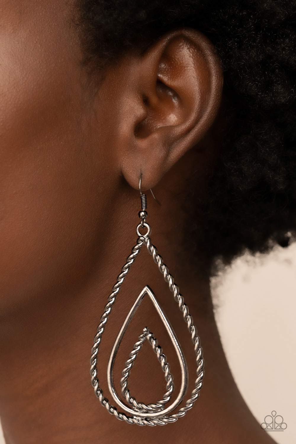 Tastefully Twisty - Black Earrings