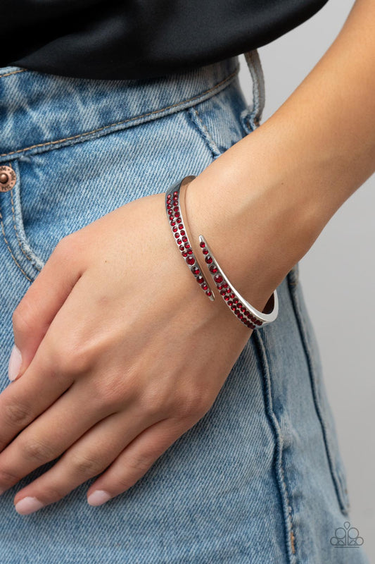 Sideswiping Shimmer - Red Bracelet