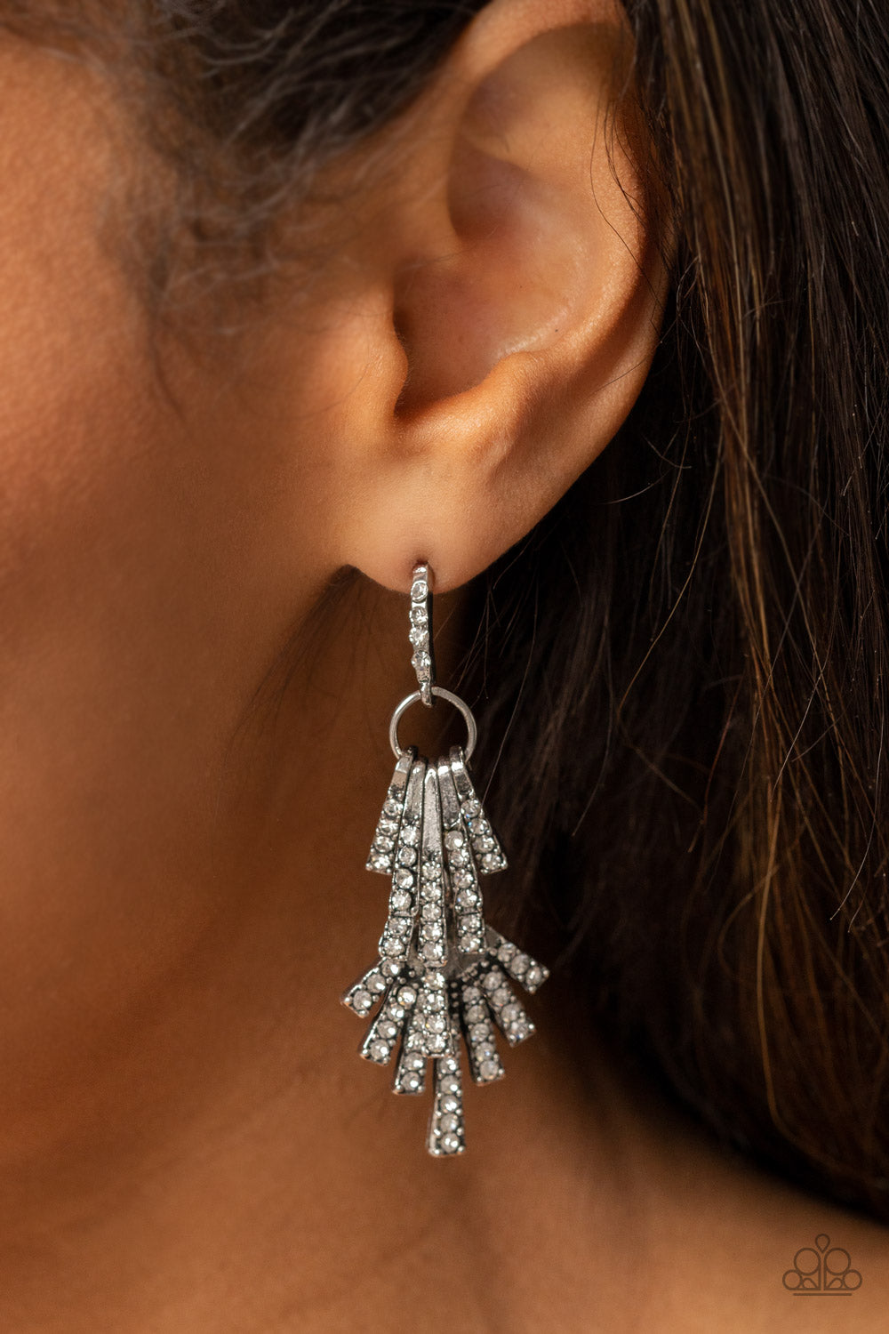 Fan of Glam - White Earrings