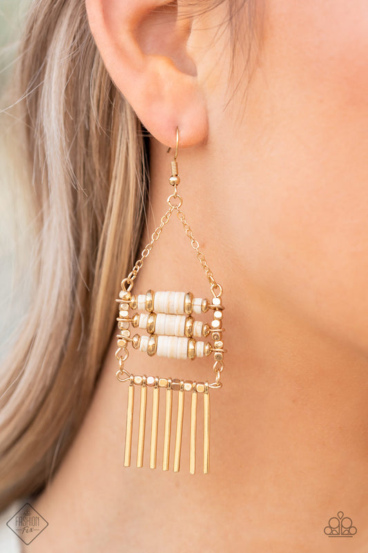 Tribal Tapestry - Gold Earring