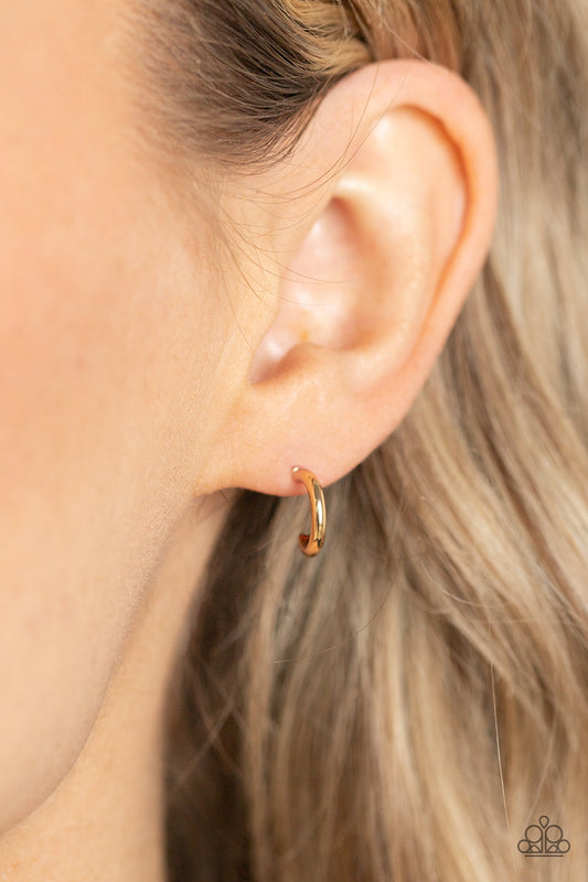 Skip the Small Talk - Gold Hoop Earring