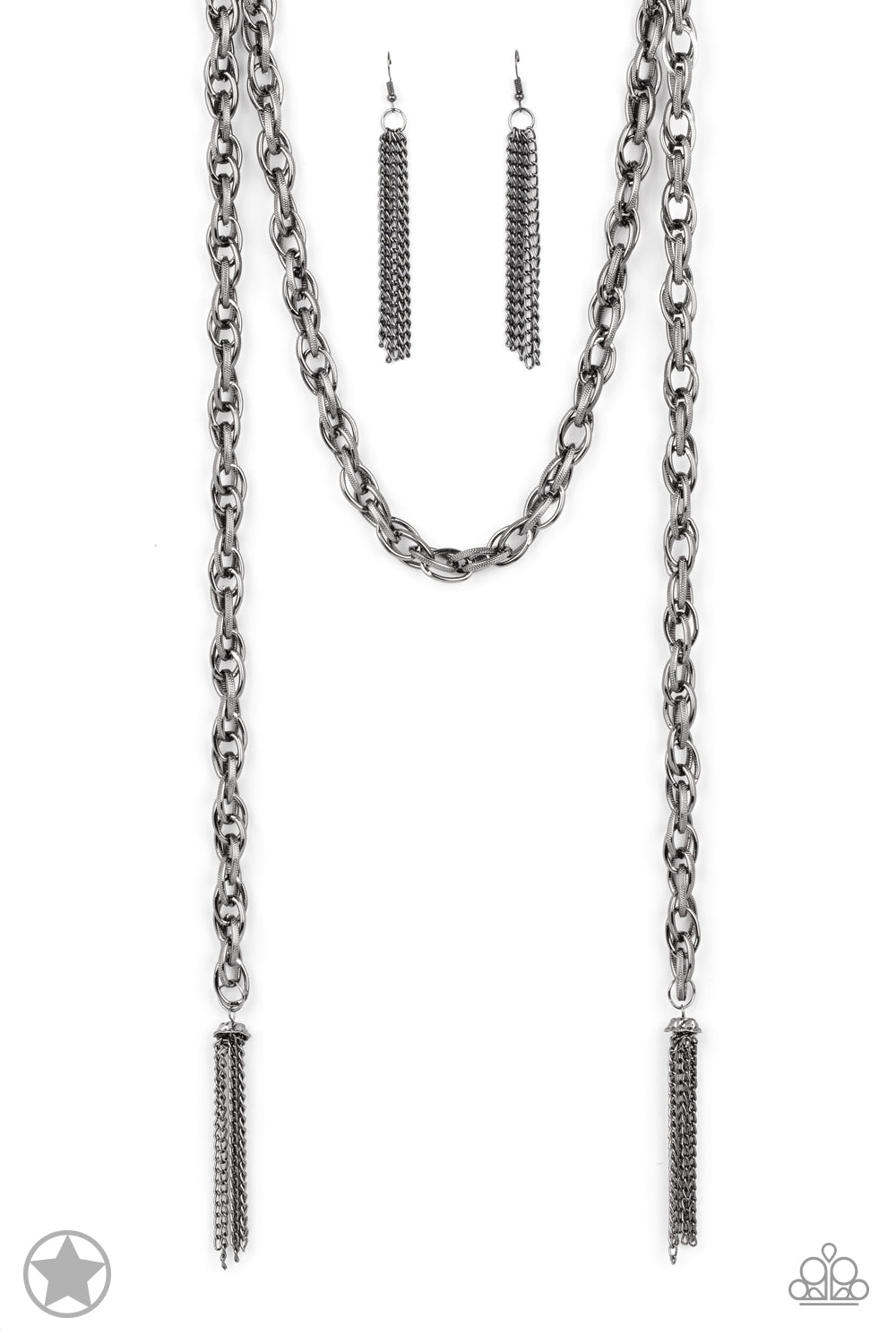 Paparazzi SCARFed for Attention - Gunmetal Blockbuster Necklace 