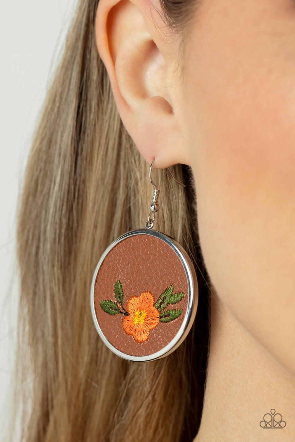 Prairie Patchwork - Orange Earring