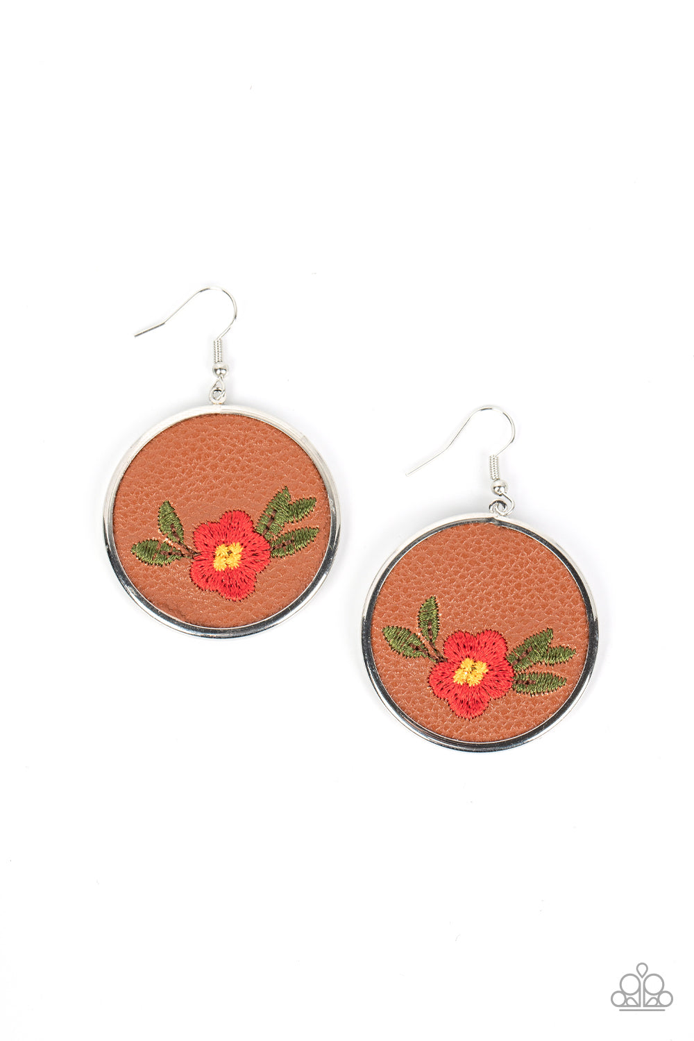 Prairie Patchwork - Red Earrings 