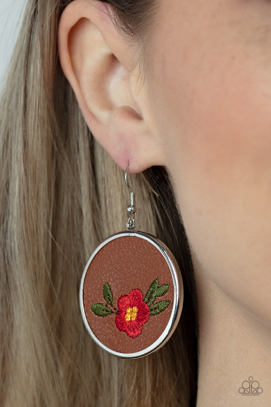 Prairie Patchwork - Red Earrings 