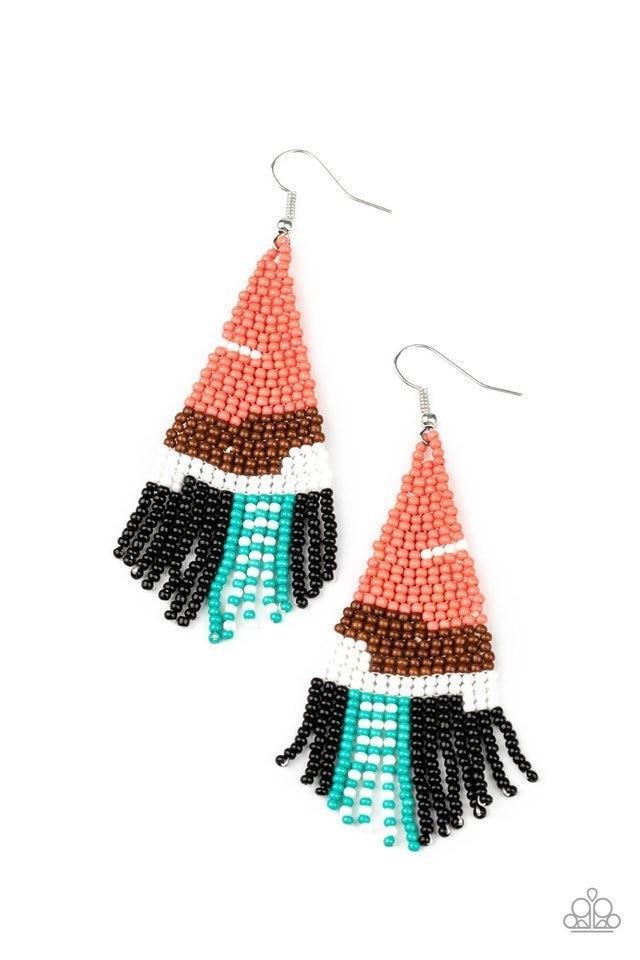 Paparazzi Summer Heat - Orange Earrings 