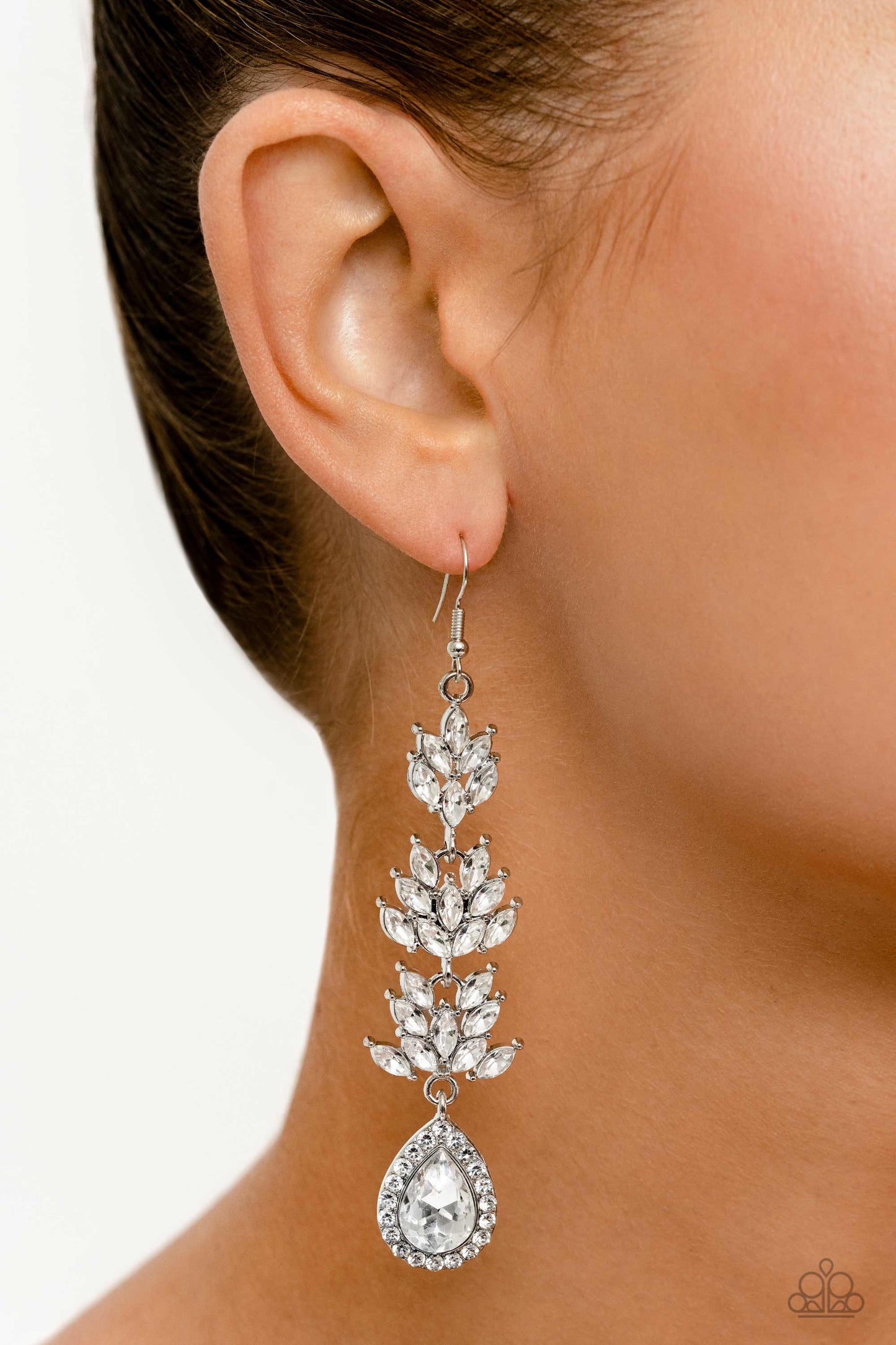 Water Lily Whimsy - White Earrings